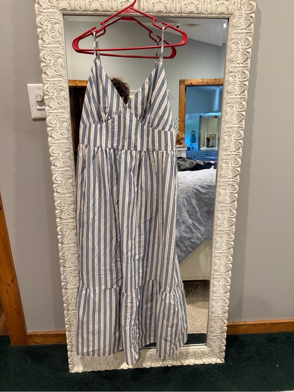 Universal Thread Blue and White Striped Maxi Dress